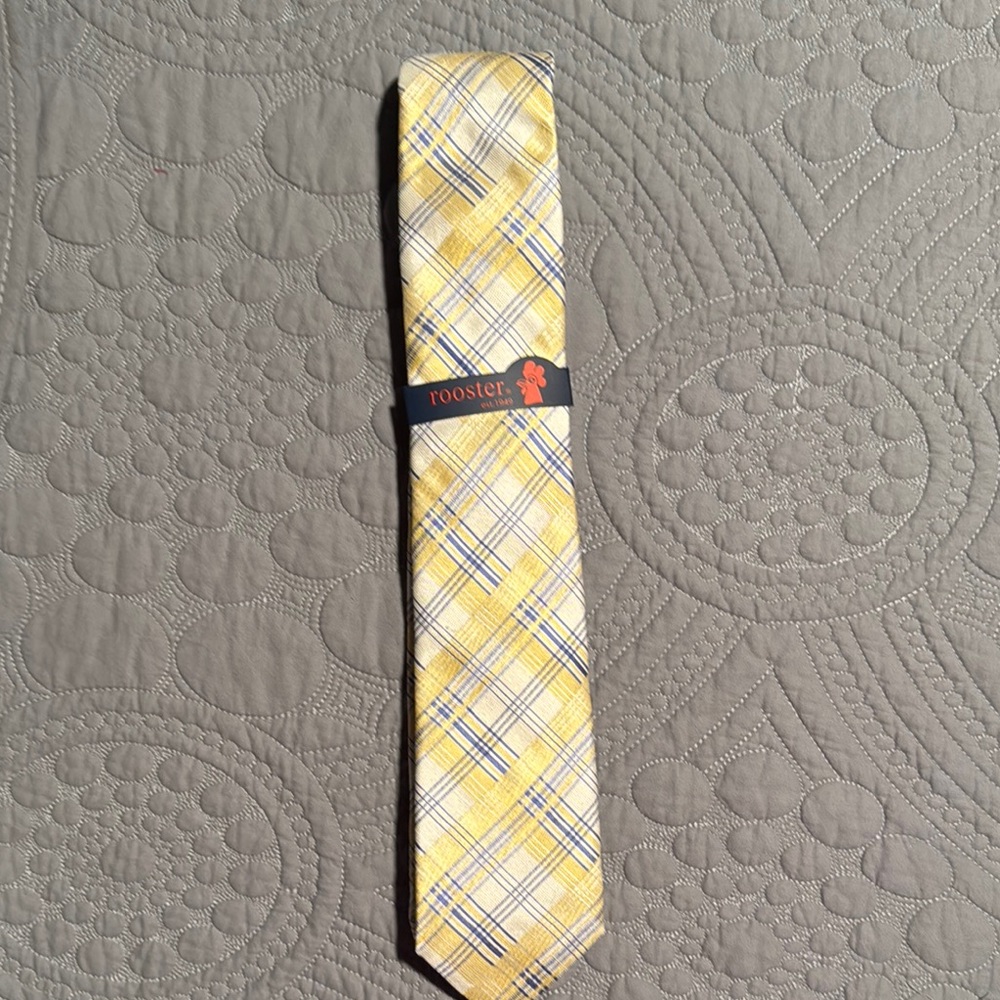 Yellow and Blue Plaid Necktie with Classic Design